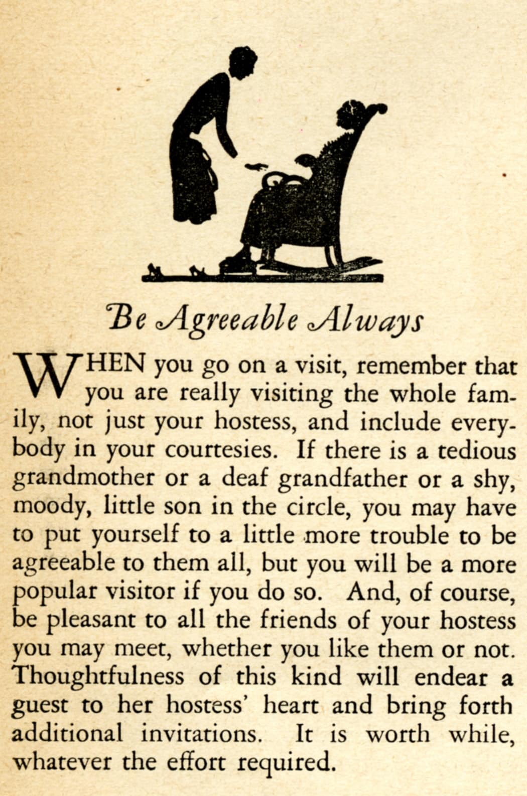 Favorite Vintage Advice: Be Agreeable Always