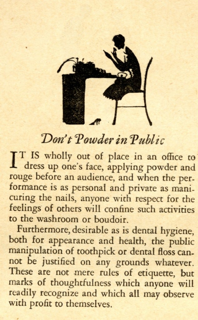 Favorite Vintage Advice: Don’t Powder in Public