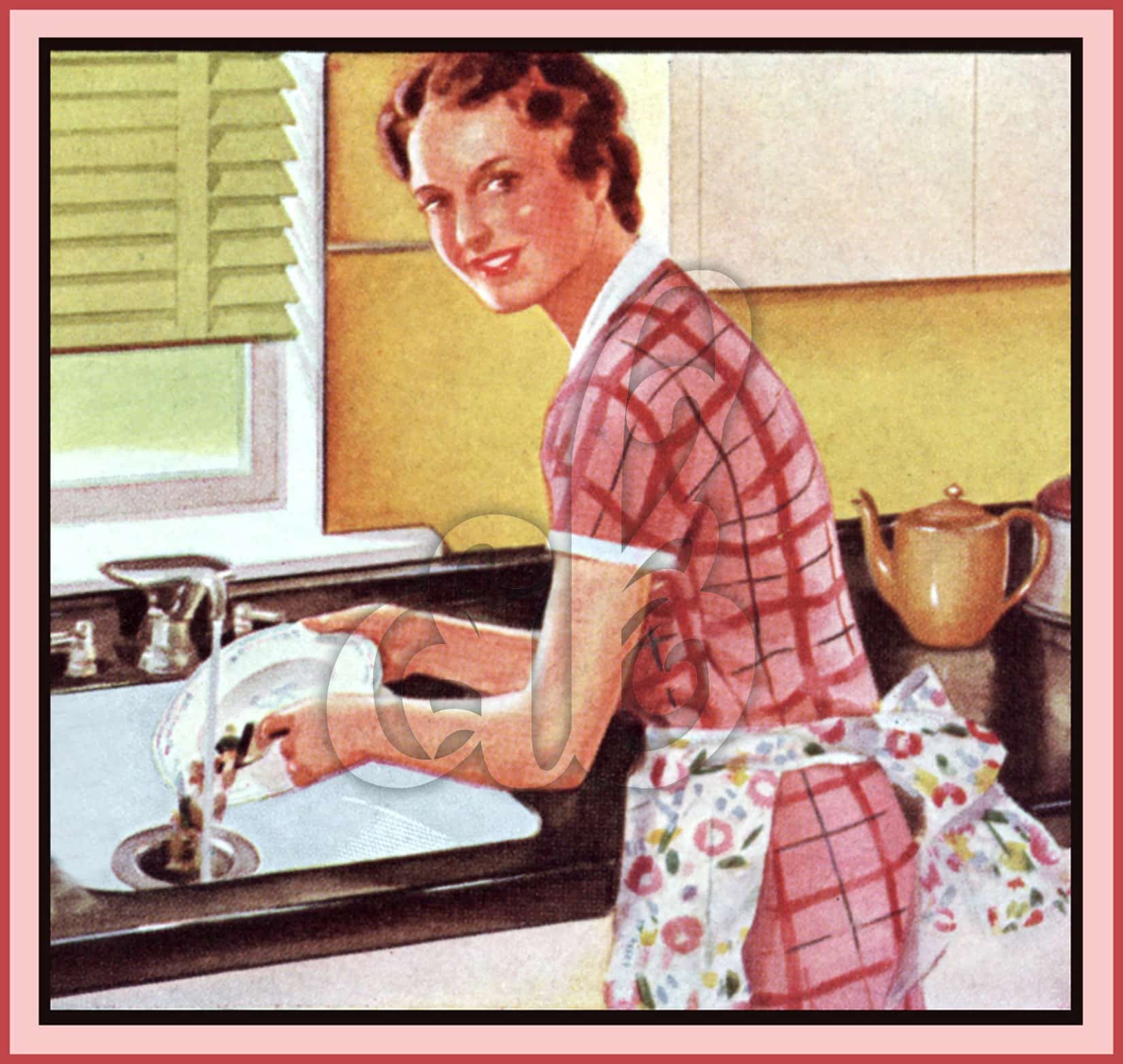 1950 S Housewife Washing Dishes Amy Barickman
