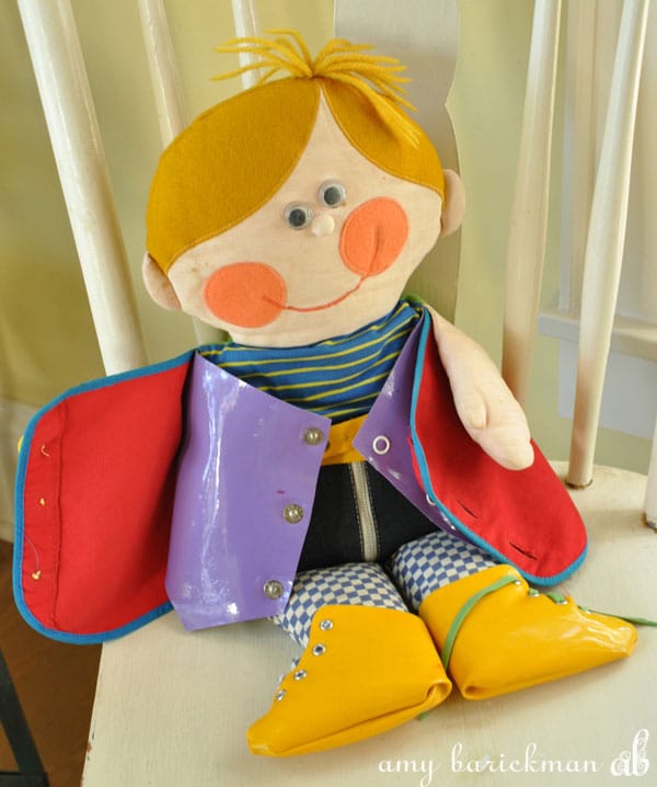 learning doll with zippers and buttons