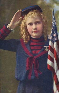 Girl Salute American Flag