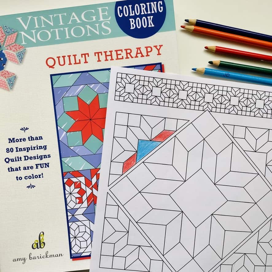 Vintage Notions Coloring Book: Quilt Therapy ebook