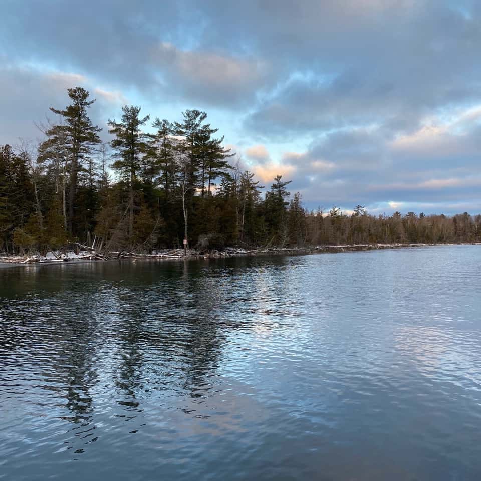 Blue sky and water