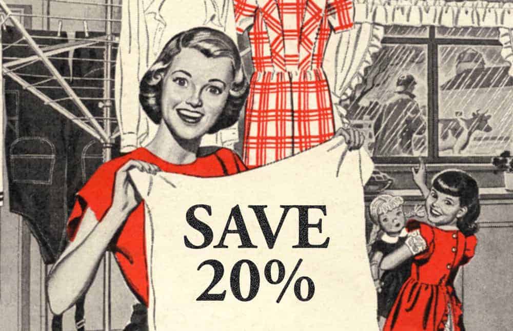 Save 20% retro image