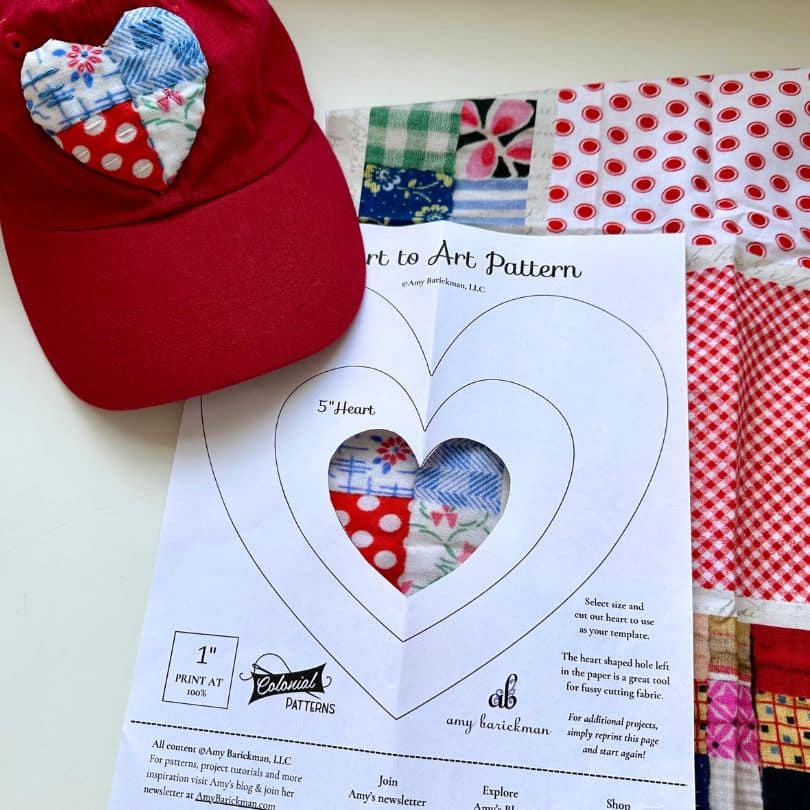 Heart to Art Red Hat with Pattern Heart To Art