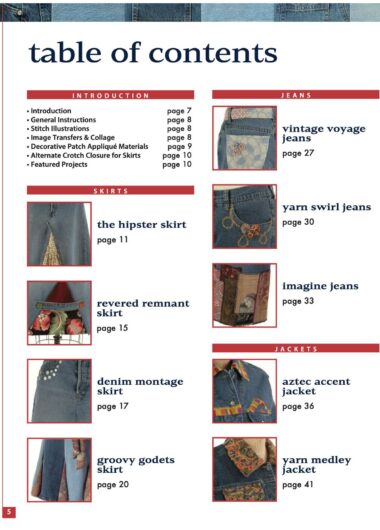 Table of Contents DenimRedesign Book