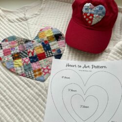 Free Downloads Heart to Art PDF hat and shirt project with heart appliqué Postage Stamp Retro Treasured Threadz Panel
