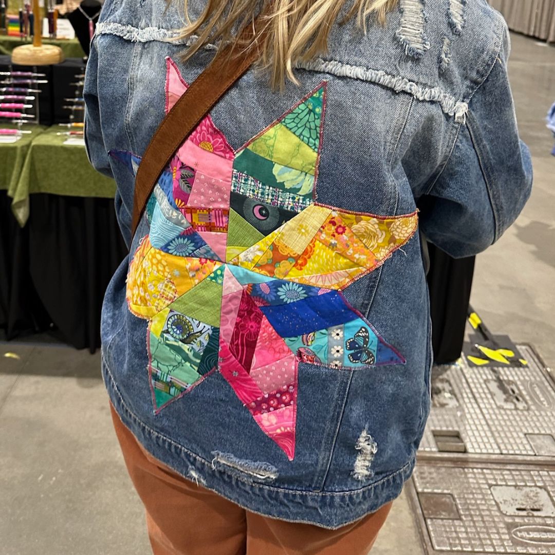 Jean Jacket with patchwork star by Shannon Lookenott of Butterfly Threads Studio<br />
