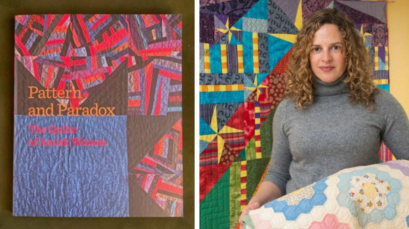 Janneken and her newest book, Pattern and Paradox: The Quilts of Amish Women